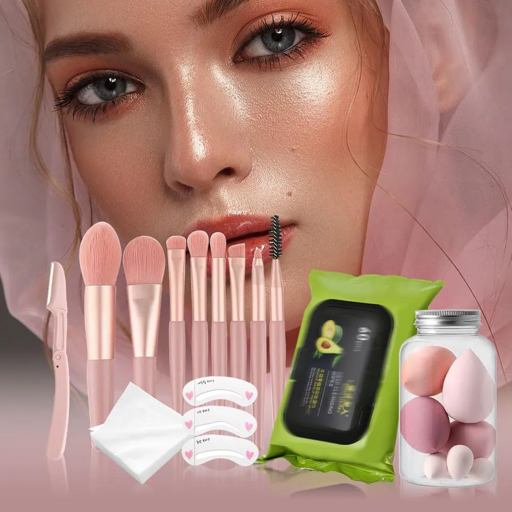Beginner Makeup Kits Makeup Present Set Multipurpose Womens All In One Makeup Sets Lip Gloss Face Eye Makeup Eyeshadow Palette Blushes Lipstick Brushes Easy To Carry For Women Makeup Kit