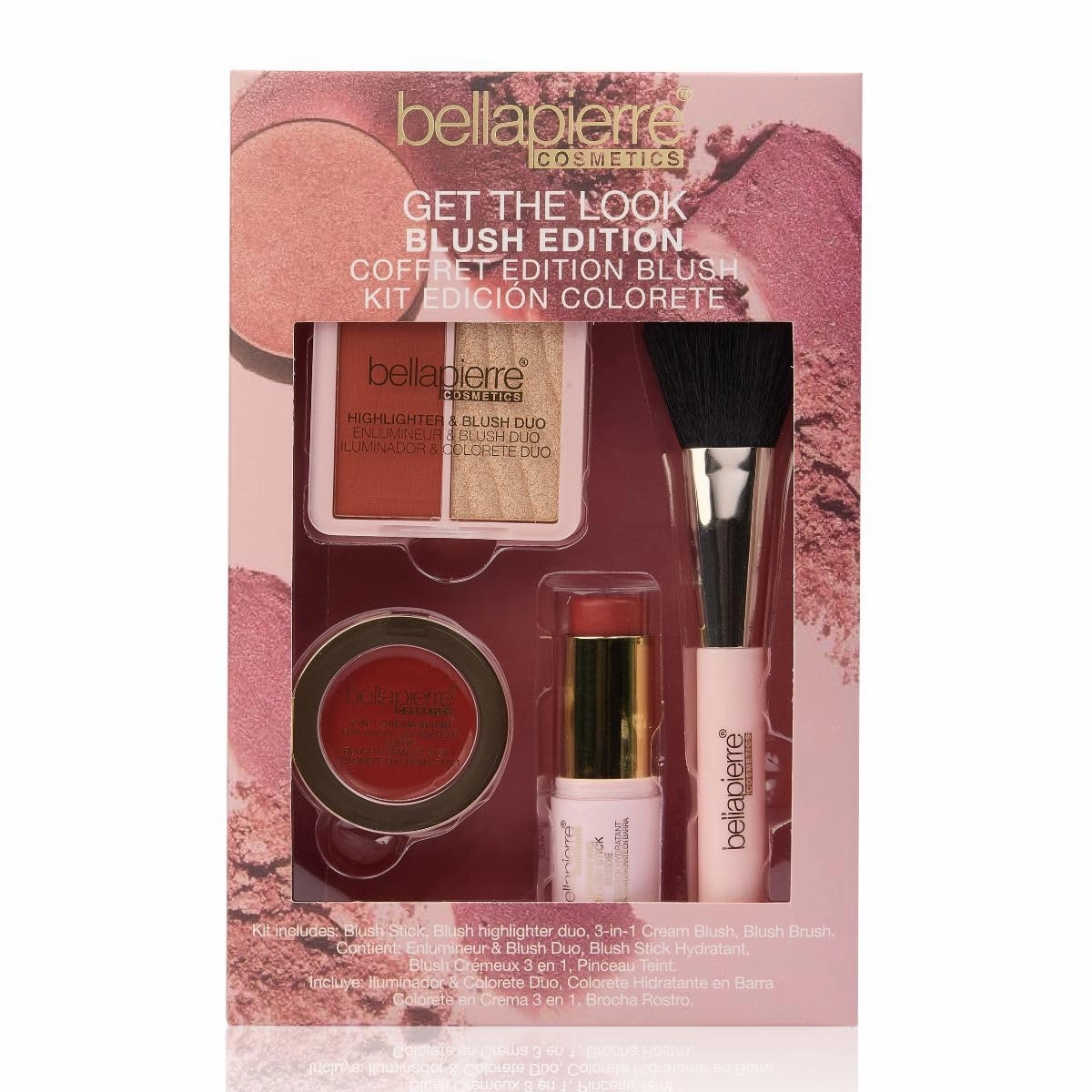 bellapierre Get the Look Kit - Blush Edition | Includes 3 Blushes & 1 Brush | Non-Toxic & Paraben Free - Suede