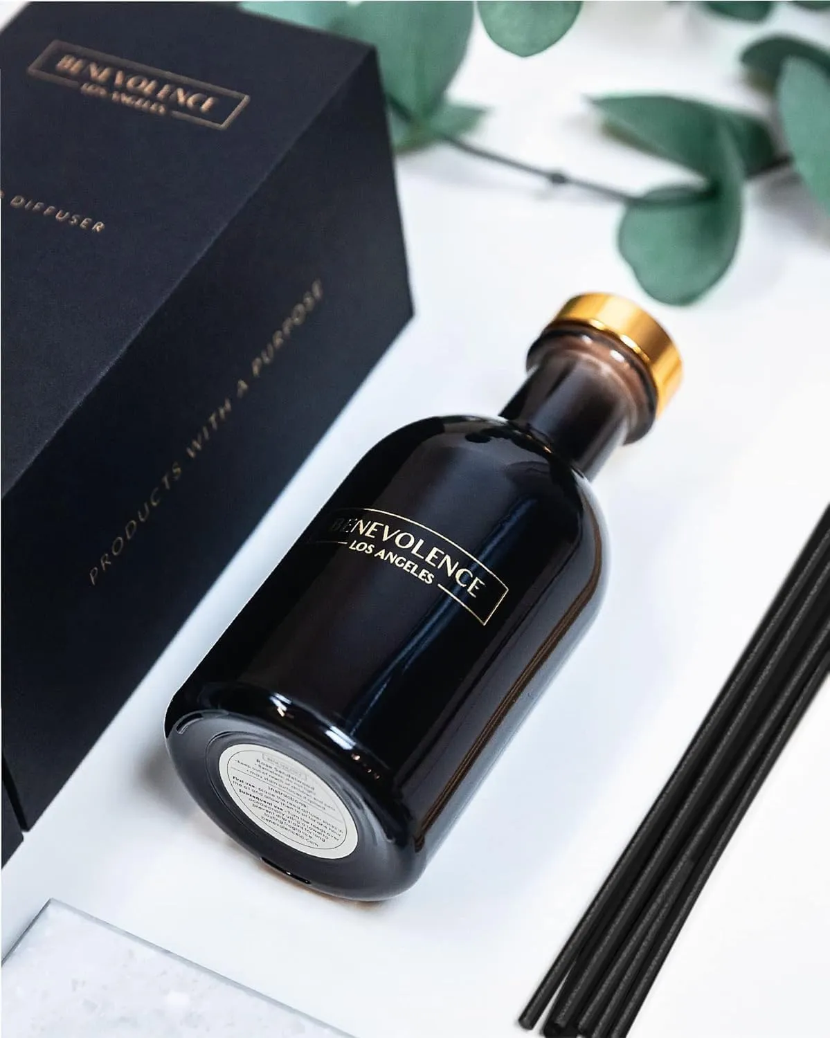 Benevolence LA Reed Diffusers for Home, Lavender & Eucalyptus Relaxing Fragrance | Aromatherapy Reed Diffuser Sticks with Gift Box, Scented Sticks for Bathroom | Home Decor