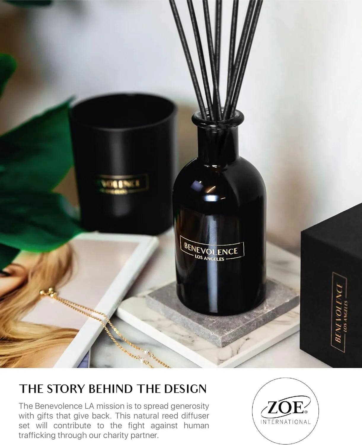 Benevolence LA Reed Diffusers for Home, Lavender & Eucalyptus Relaxing Fragrance | Aromatherapy Reed Diffuser Sticks with Gift Box, Scented Sticks for Bathroom | Home Decor