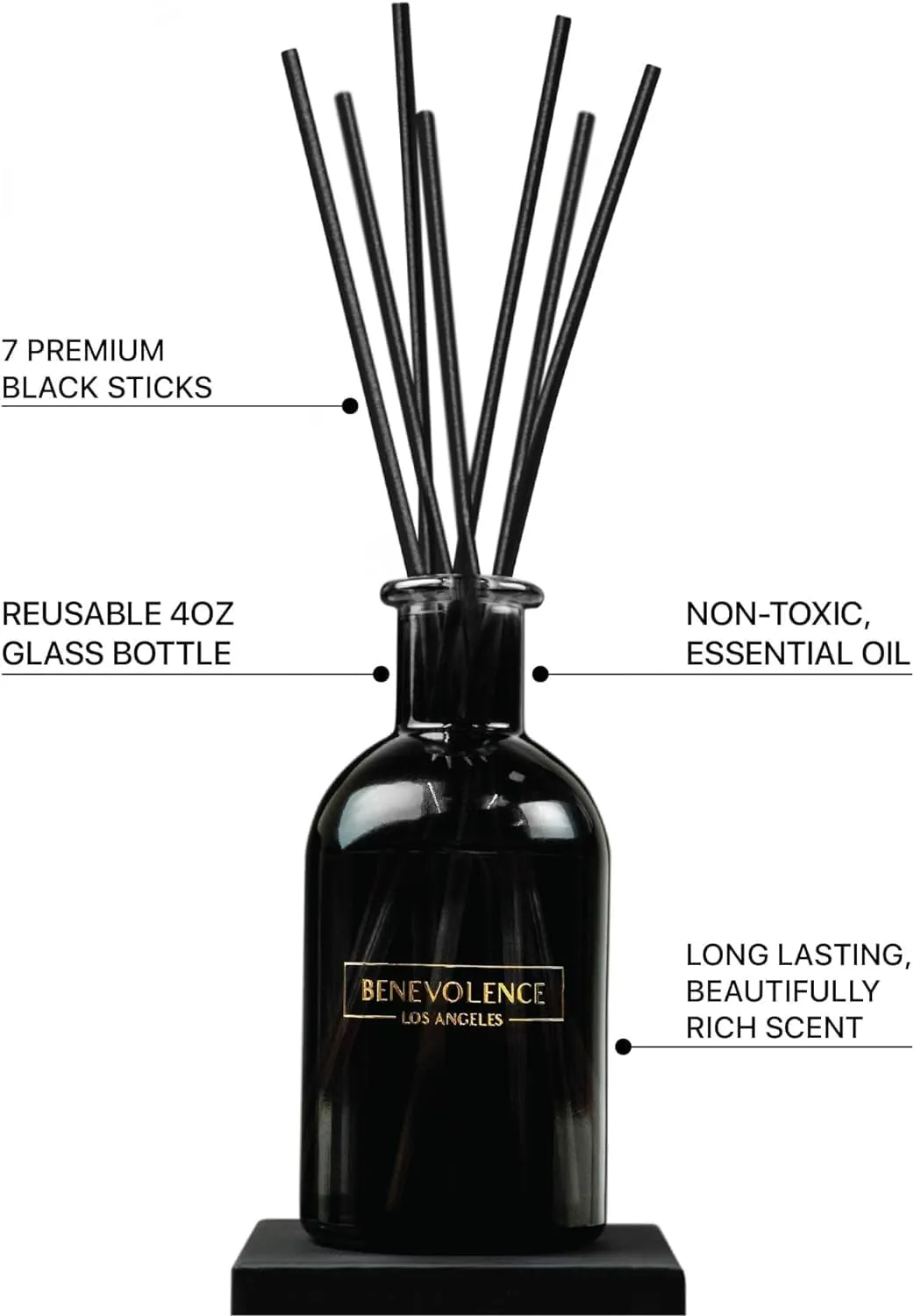 Benevolence LA Reed Diffusers for Home, Lavender & Eucalyptus Relaxing Fragrance | Aromatherapy Reed Diffuser Sticks with Gift Box, Scented Sticks for Bathroom | Home Decor