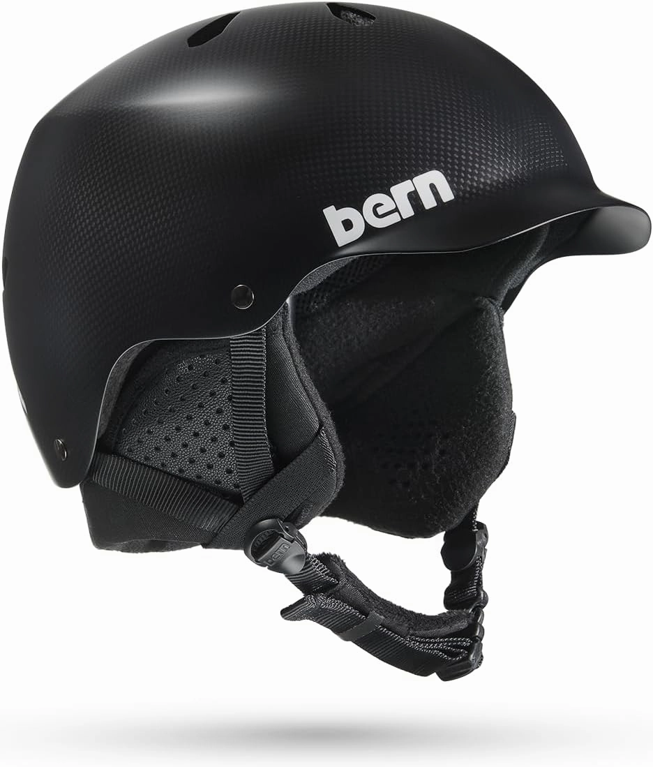 Bern Watts Carbon Adult Snowsports Ski and Snowboard Helmet for Men and Women, Brim Style, Multisport Certified, MIPS Rotational Impact Protection, Adjustable Fit, Knit Liner, Anti-Fog Ventilation
