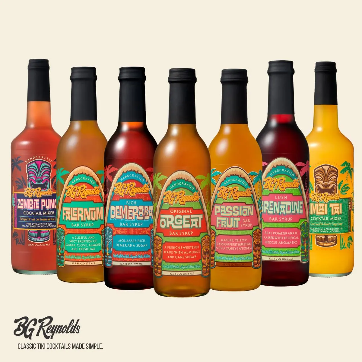 BG Reynolds Natural Tiki Cocktail Cane Syrup, Passion Fruit, 375 ml, Packaging May Vary