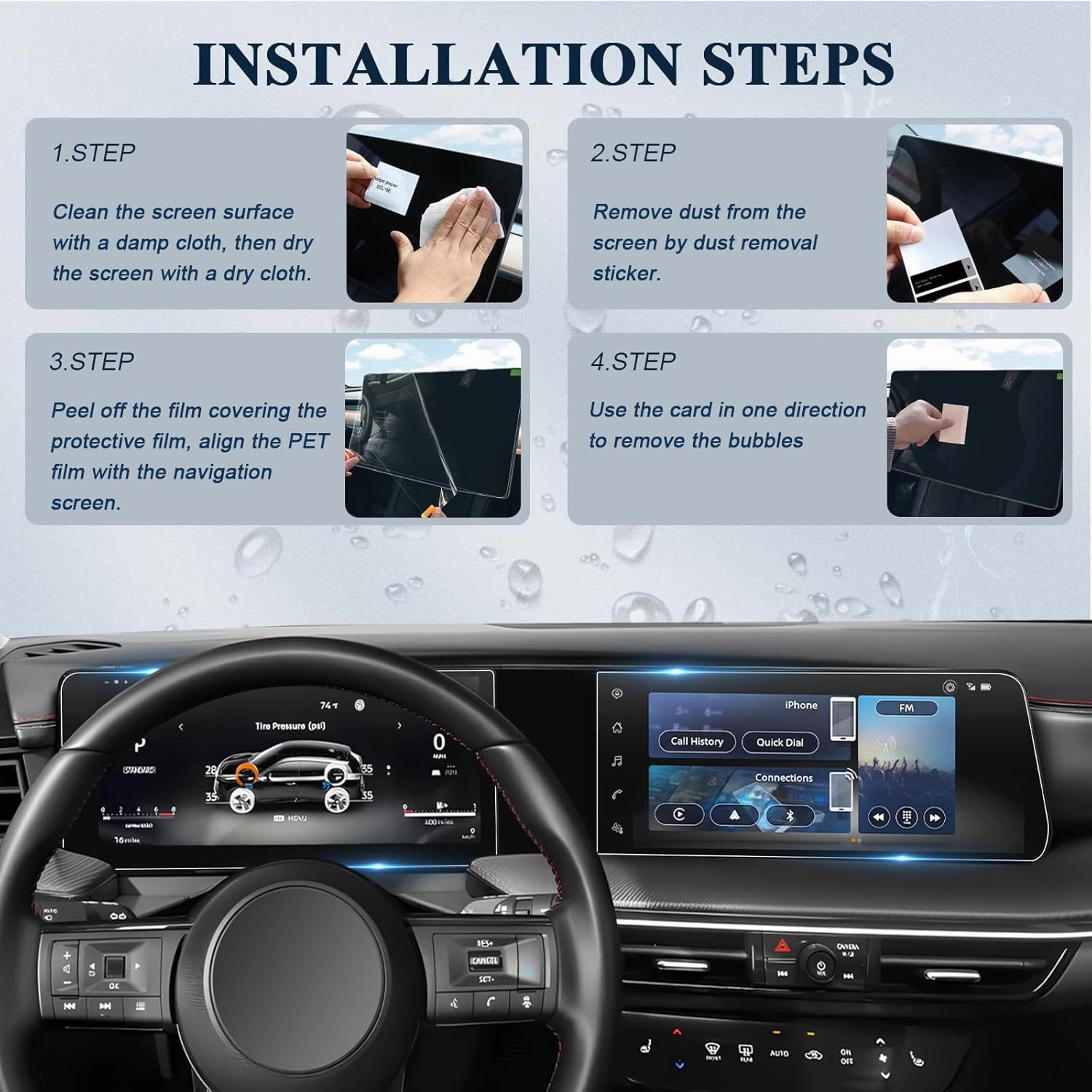 BIBIBO 4Pcs for 2025 Nissan Kicks Screen Protector 2025 Nissan Kicks SV/SR Dual 12.3" Display [Anti-Glare Anti-Scratch Ultra-Clear] 2025 Nissan Kicks Accessories 2025