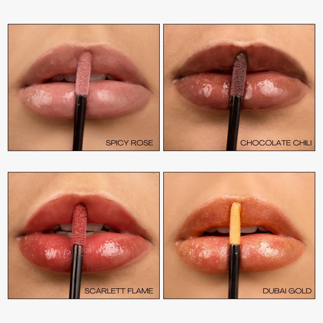 BIG POUT ENERGY Lip Plumper, Chili-Infused Lip Plumping Oil for Full and Smooth Lips, Lip Gloss Finish, With Easy Swipe XL Wand Applicator, Spicy Rose, 0.12 fl oz
