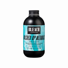 BLEACH LONDON Washed Up Mermaid Super Cool Color - Semi-Permanent Hair Color, Vivid Turquoise Blue, Bright Aqua Temporary Hair Color Cream, 5.07 fl .oz