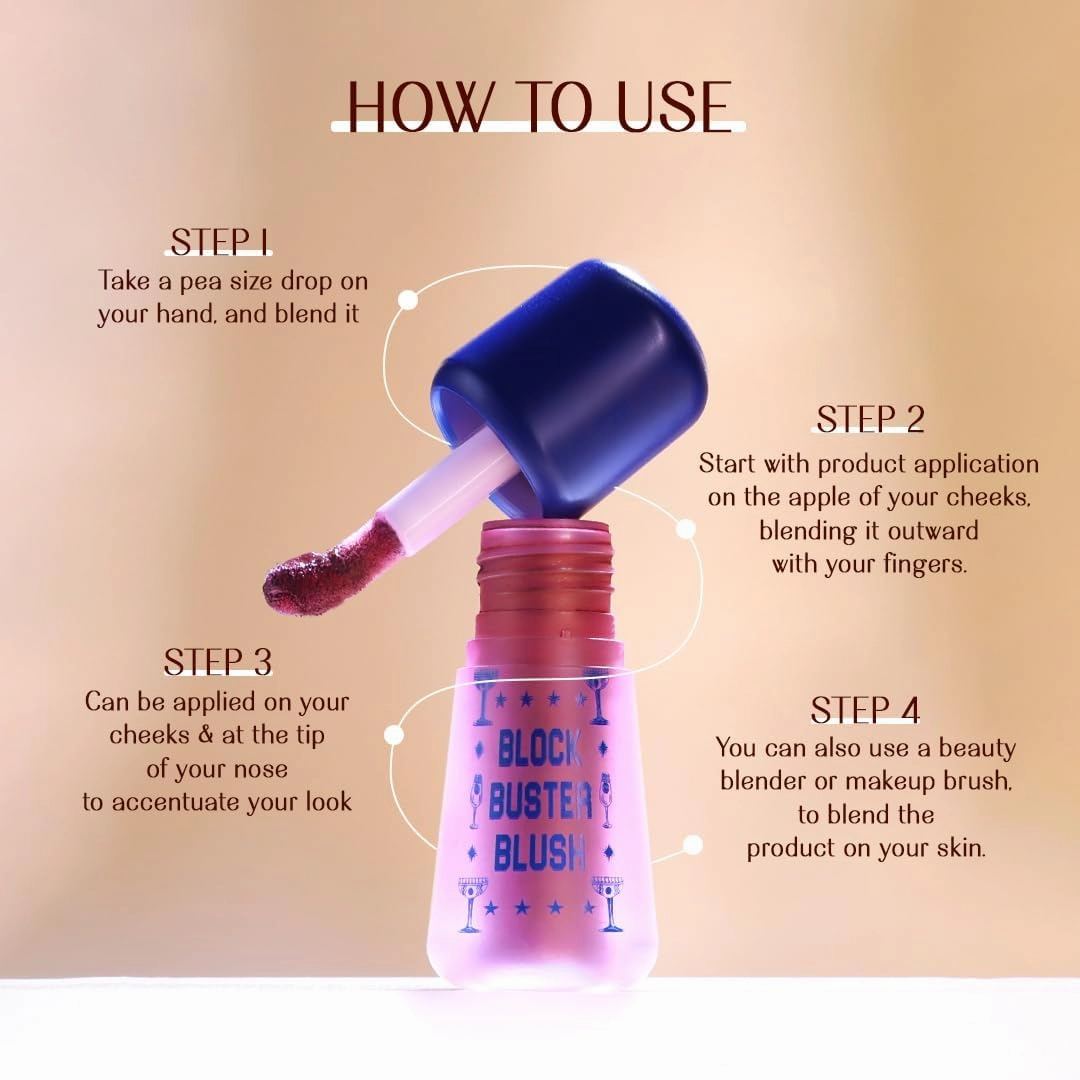 Block Buster Blush Creme - Natural Dewy Matte Finish, Buildable & Long-Lasting Formula, Blendable 5.5ml (Light Pink)