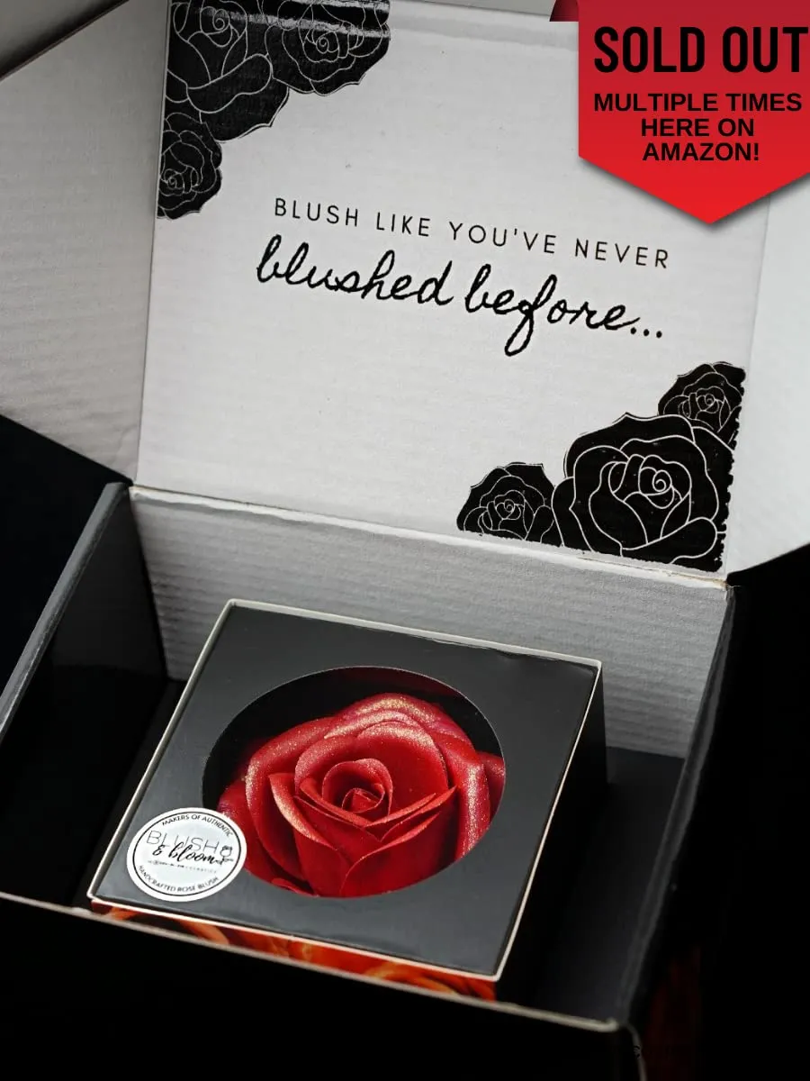 Bloom GEM IN EYE COSMETICS Feisty in Blush & Bloom™ Love Edition Unveils 3d Silk Rose Blush, Rose Face Blushes on Powder for a Rosy | Radiant Flush |