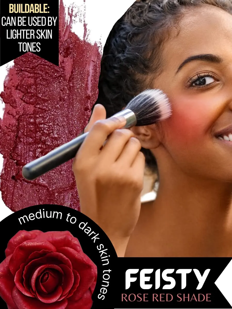 Bloom GEM IN EYE COSMETICS Feisty in Blush & Bloom™ Love Edition Unveils 3d Silk Rose Blush, Rose Face Blushes on Powder for a Rosy | Radiant Flush |