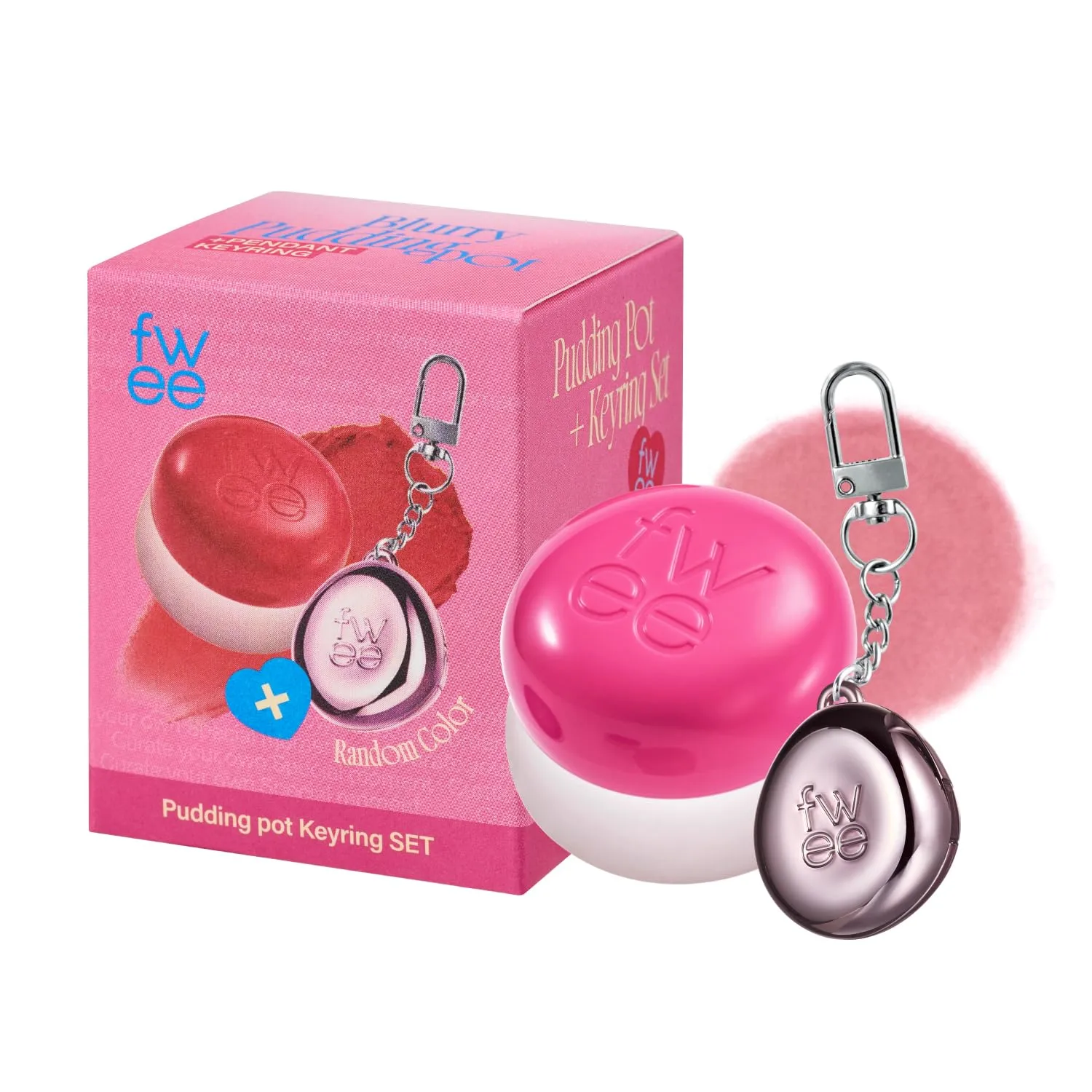 Blurry Pudding Pot   Keychain SET | Airbrushed Blush & Lip, Buildable Pigment, Long-lasting, Lightweight, Easy to Blend, Natural Soft Matte Finish Makeup – Baby (Soft Pink) | 0.17 oz