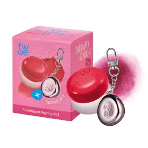 Blurry Pudding Pot   Keychain SET | Airbrushed Blush & Lip, Buildable Pigment, Long-lasting, Lightweight, Easy to Blend, Natural Soft Matte Finish Makeup – Greedy (Plum Red) | 0.17 oz