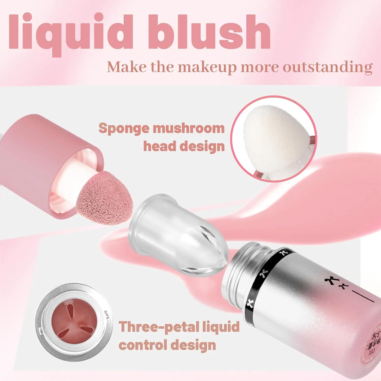 Blush Liquid Makeup Cream Stick, Blendable Cheek Weightless Watercolor Sheer Finish, Soft Peach Face Tint for Mature Skin, Easy Application Beauty Essential (V4 Soft Blush)