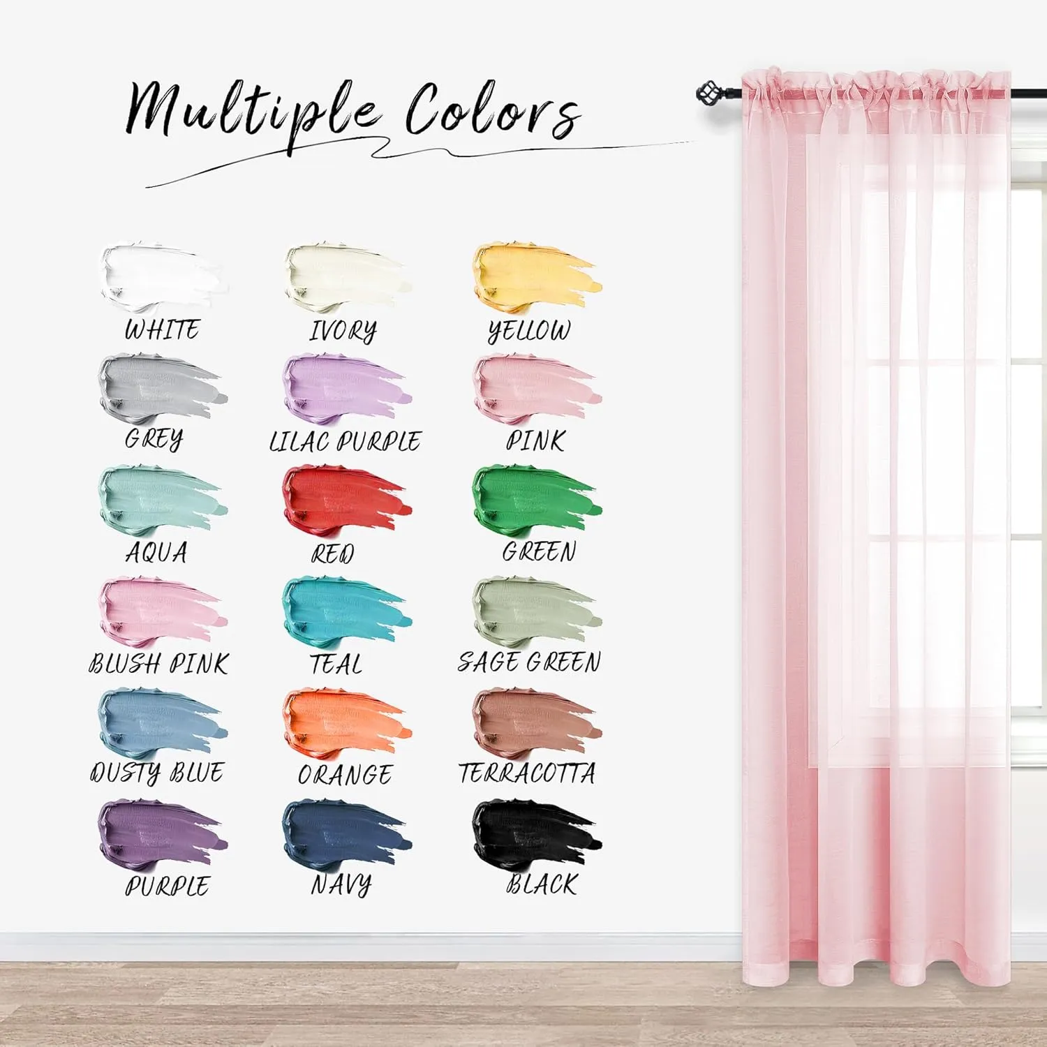Blush Pink Sheer Curtains 84 Inches Long for Boho Nursery 2 Panels Set Cute Voile Drapes for Girls Bedroom Living Room 84 Inch Length