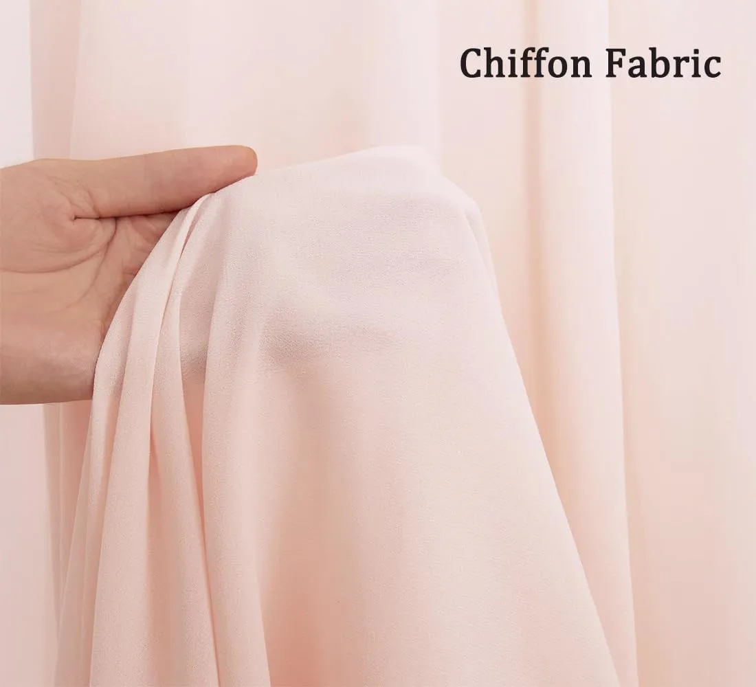Blush Wedding Arch Draping Fabric 29" X 20FT Chiffon Fabric Sheer Drapes for Wedding Ceremony Arbor Engagement Party Bridal Shower Decoration | Blush Backdrop Fabric 2 Panels