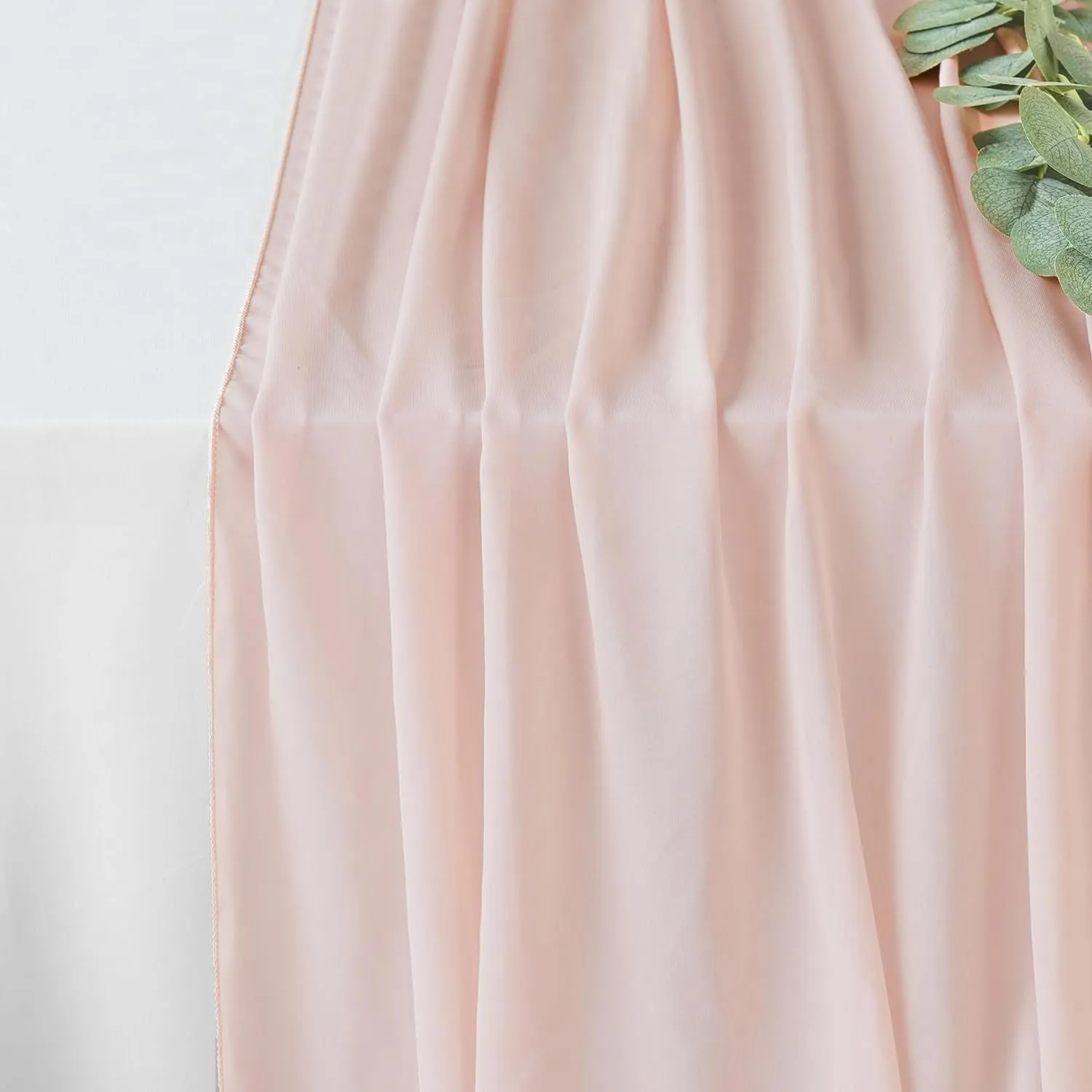 Blush Wedding Arch Draping Fabric 29" X 20FT Chiffon Fabric Sheer Drapes for Wedding Ceremony Arbor Engagement Party Bridal Shower Decoration | Blush Backdrop Fabric 2 Panels