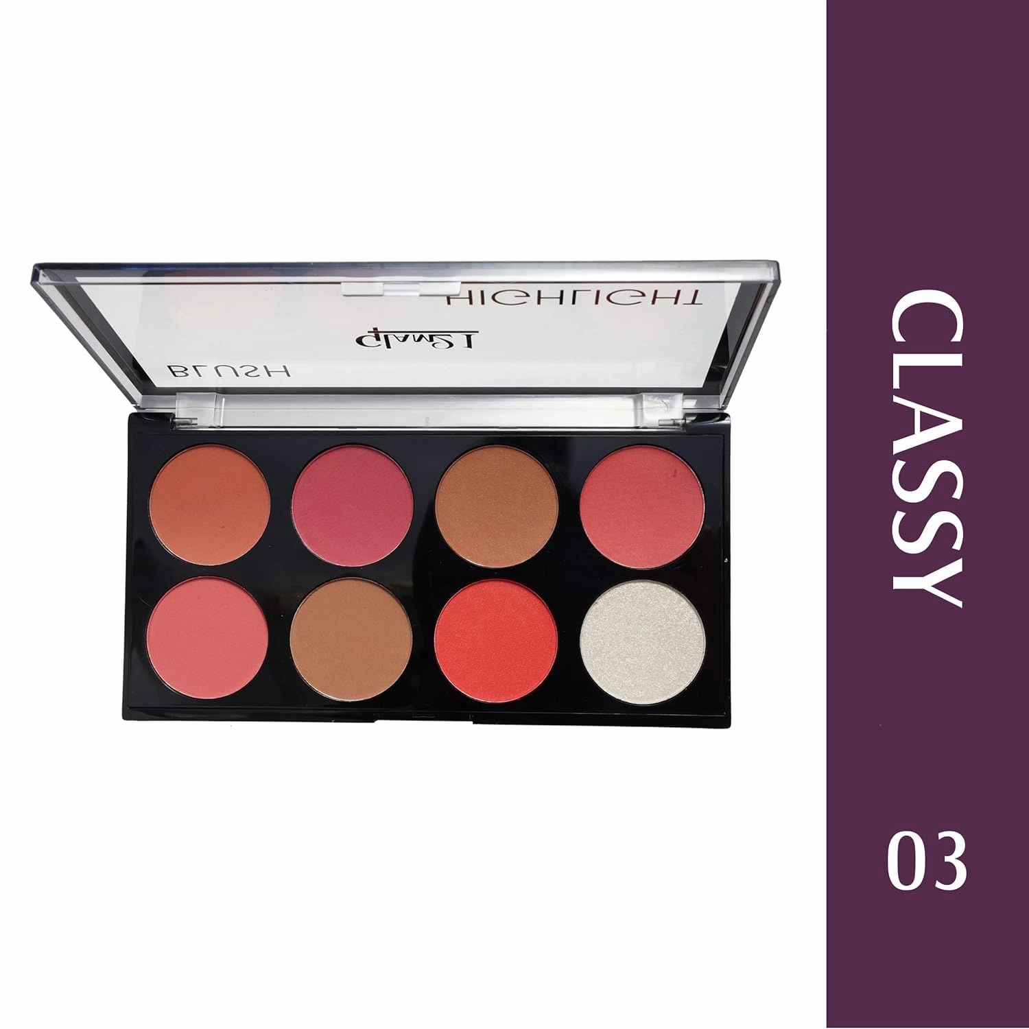 Blush Highlighter Palette | Silky pigments for long lasting shimmer look | Pigmented Blusher | Highly Blendable | suitable for all skin tone | 24 gm (03)