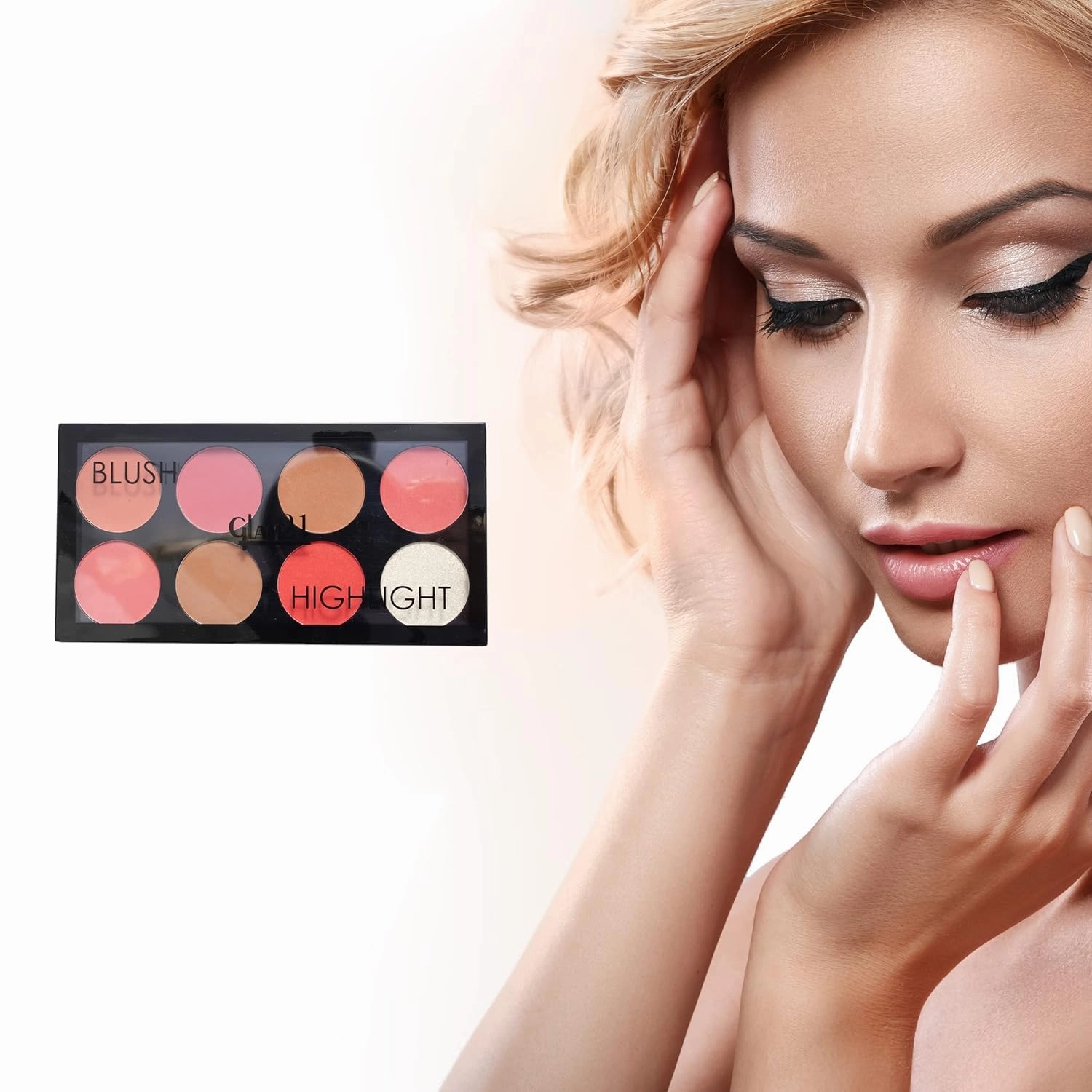 Blush Highlighter Palette | Silky pigments for long lasting shimmer look | Pigmented Blusher | Highly Blendable | suitable for all skin tone | 24 gm (03)