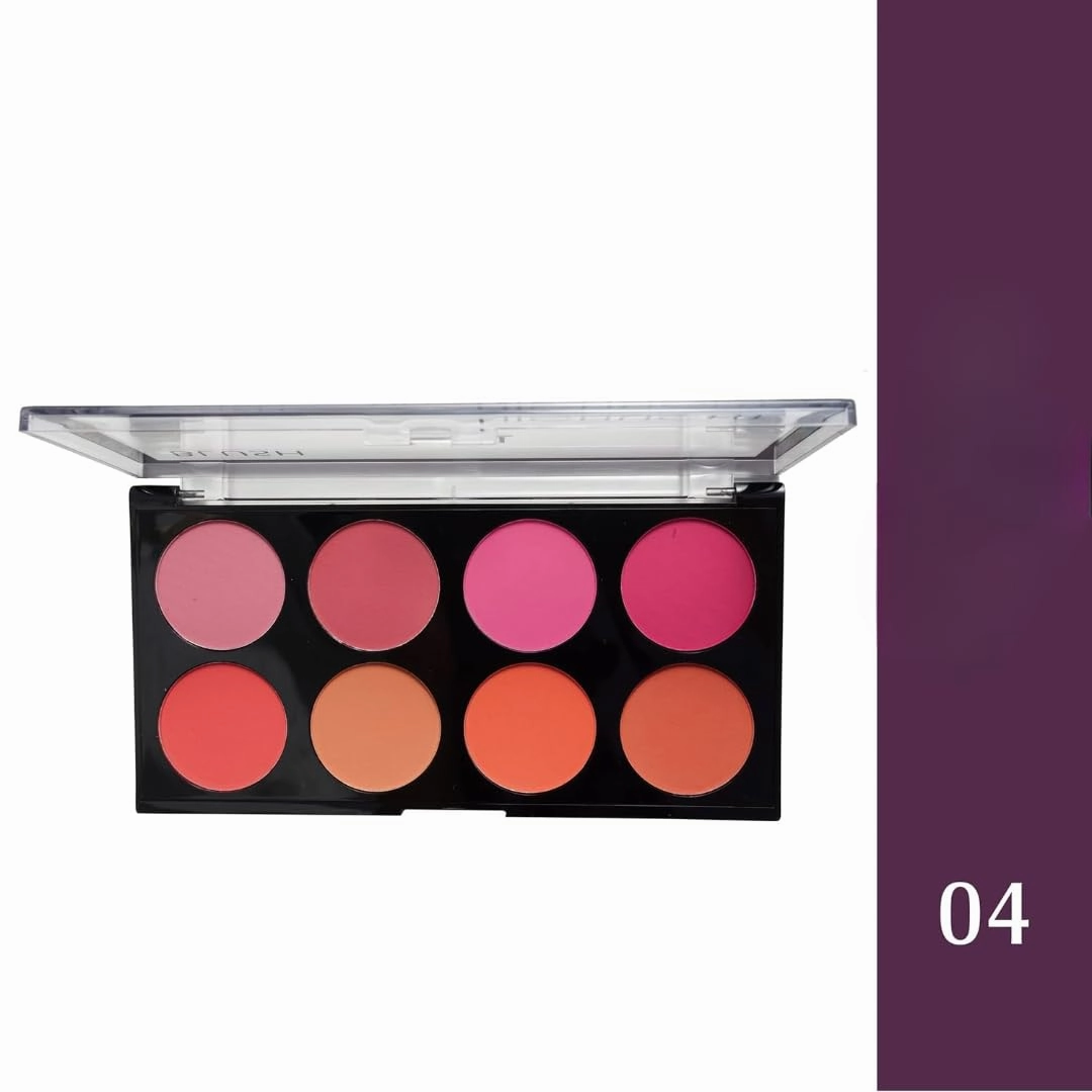 Blush Highlighter Palette | Silky pigments for long lasting shimmer look | Pigmented Blusher | Highly Blendable | suitable for all skin tone | 24 gm (04)