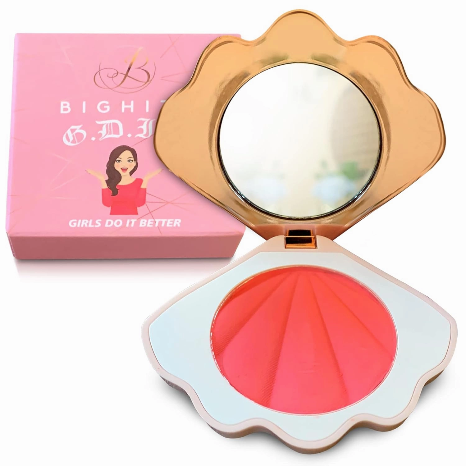 Blush Makeup with Two Colors Included - Matte Pressed Powder Natural Glow - Bighiza Girls Do It Better Healthy Powder Blush - Matte Pressed - Vegan and Cruelty Free (Rouge Ecstasy & Coral Fantasy)