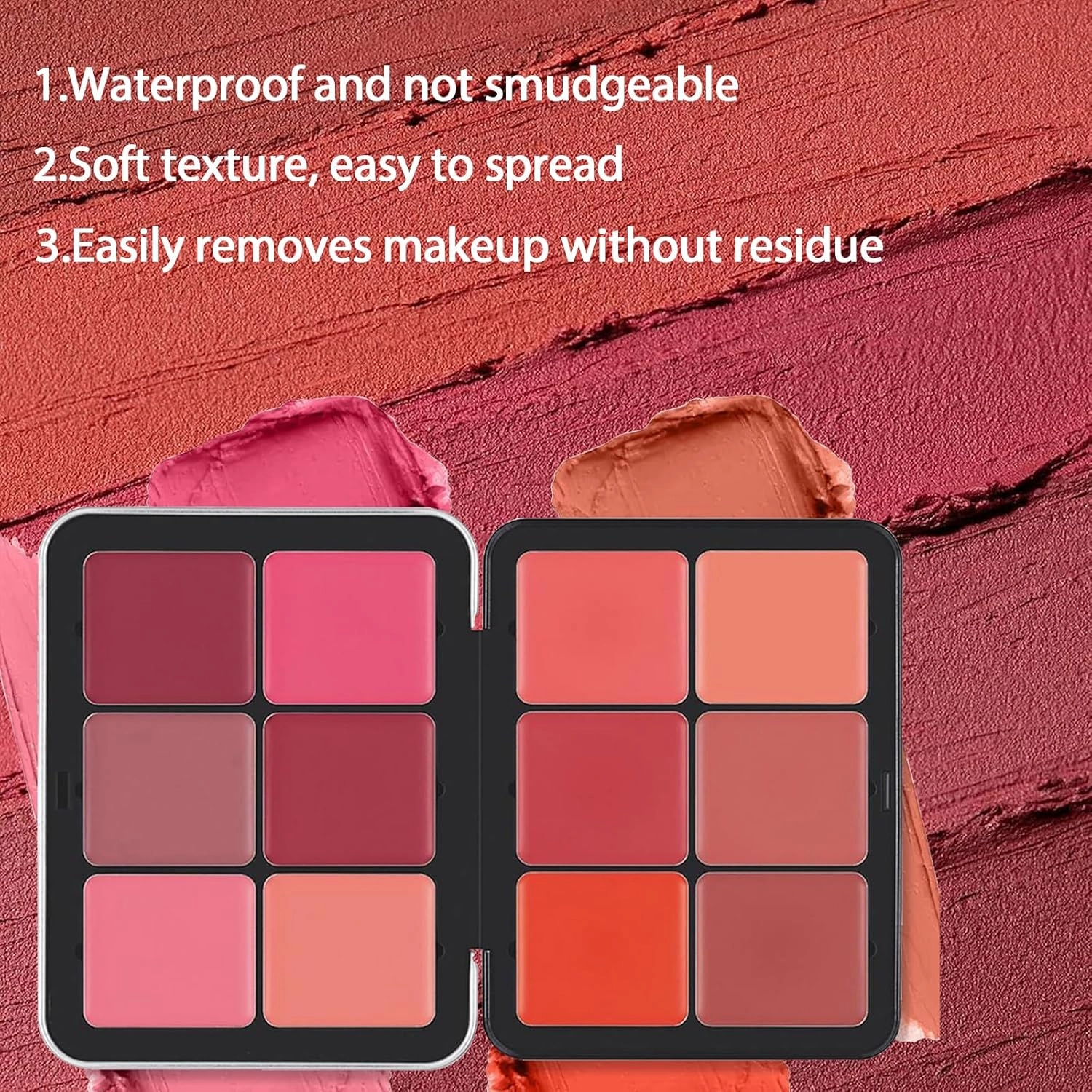 Blush Palette, 12 Colors Highlighter Blush Powder Makeup, Long-Wearing, Smudge Proof, Natural-Looking, Blendable Cruelty-Free Matte Finish, Cream Contour Palette and Blush Palette Face Makeup