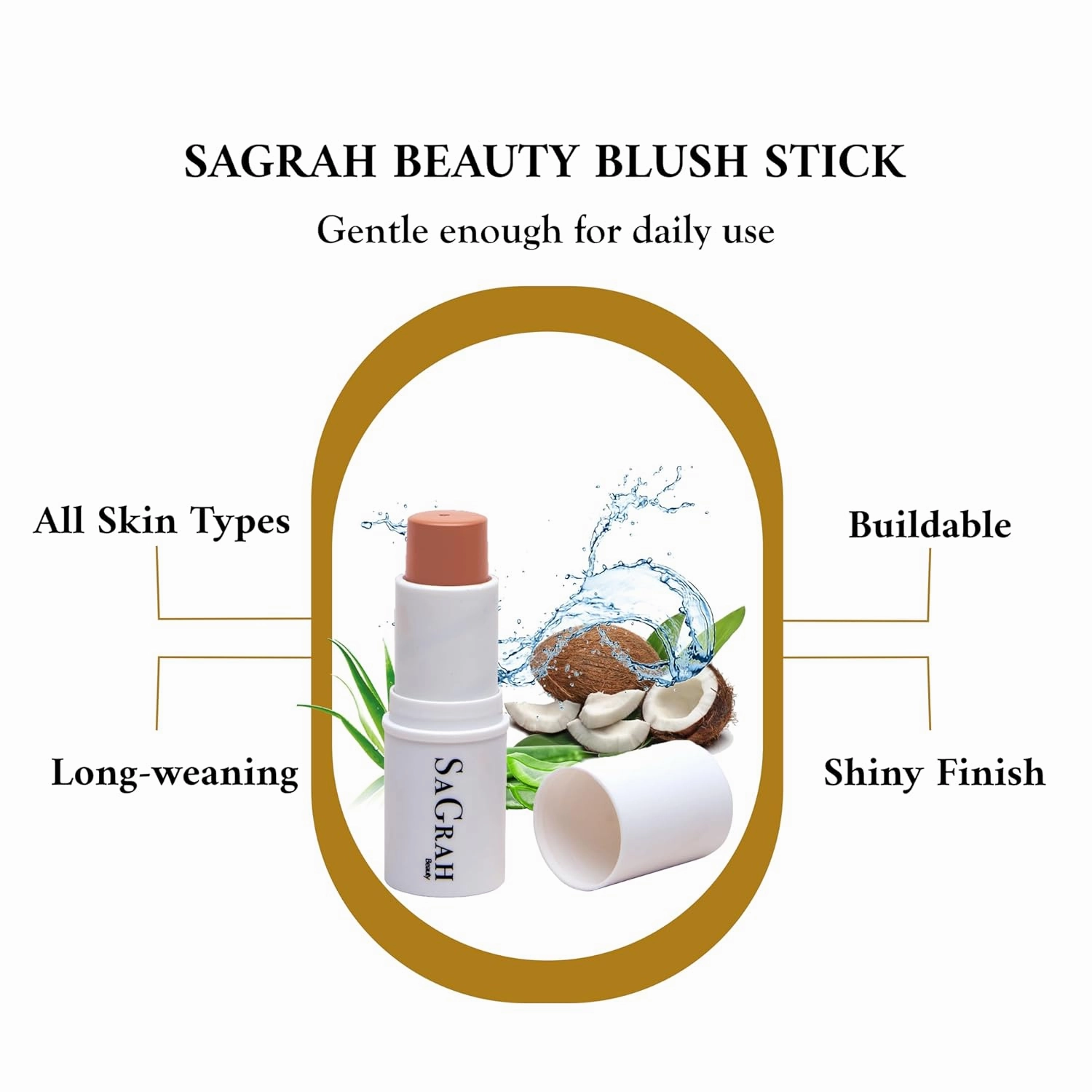Blush Stick - Long Wearing Makeup Stick - Skincare Cosmetic Cruelty-Free Multistick for Cheeks, Lips & Eyes (Bella)