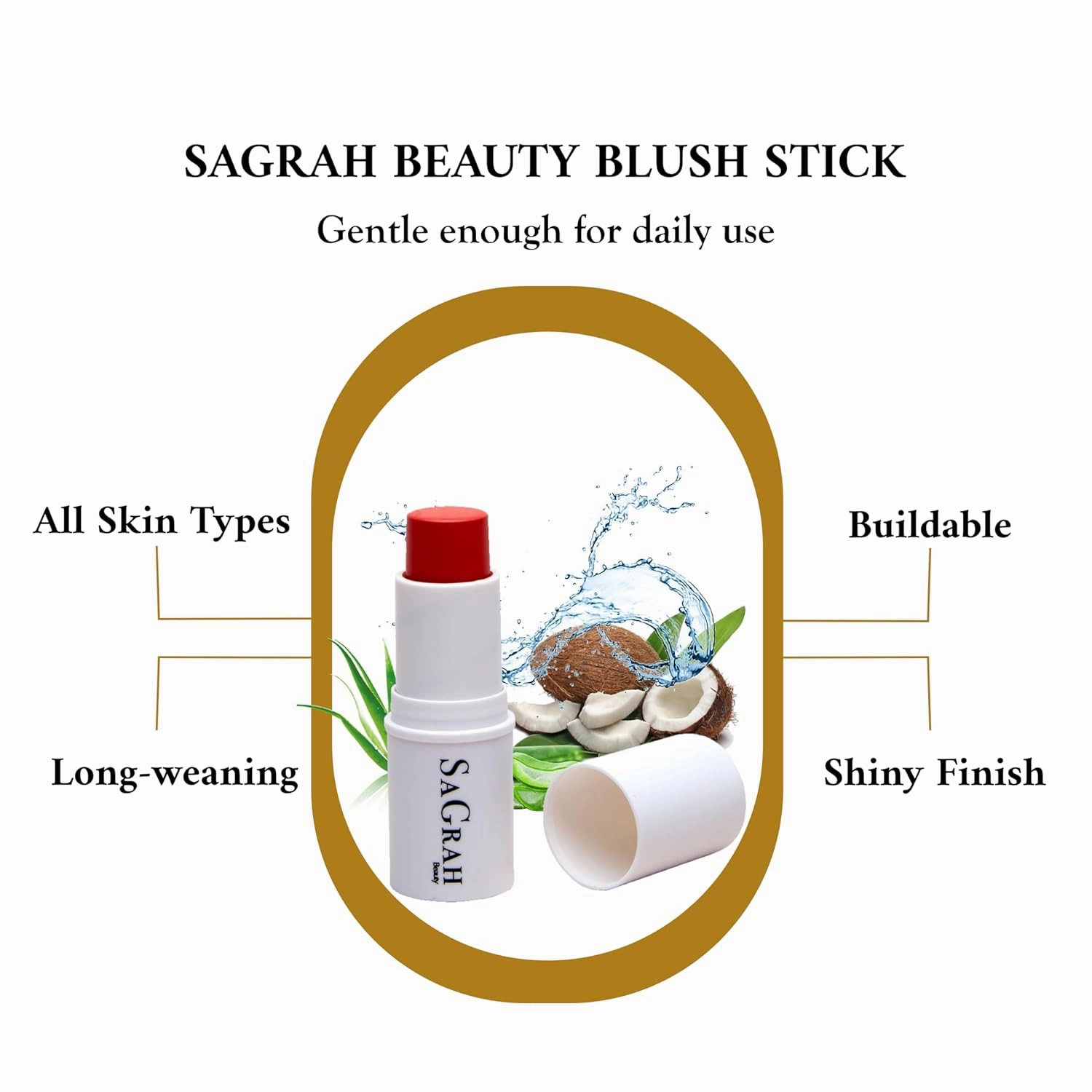 Blush Stick - Long Wearing Makeup Stick - Skincare Cosmetic Cruelty-Free Multistick for Cheeks, Lips & Eyes (Love Story)