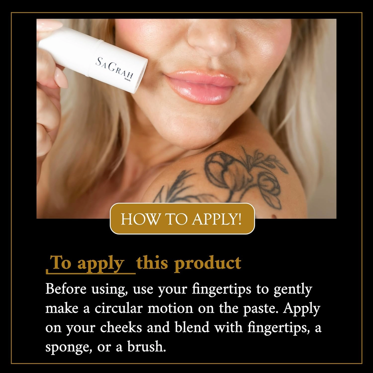 Blush Stick - Long Wearing Makeup Stick - Skincare Cosmetic Cruelty-Free Multistick for Cheeks, Lips & Eyes (Petal)