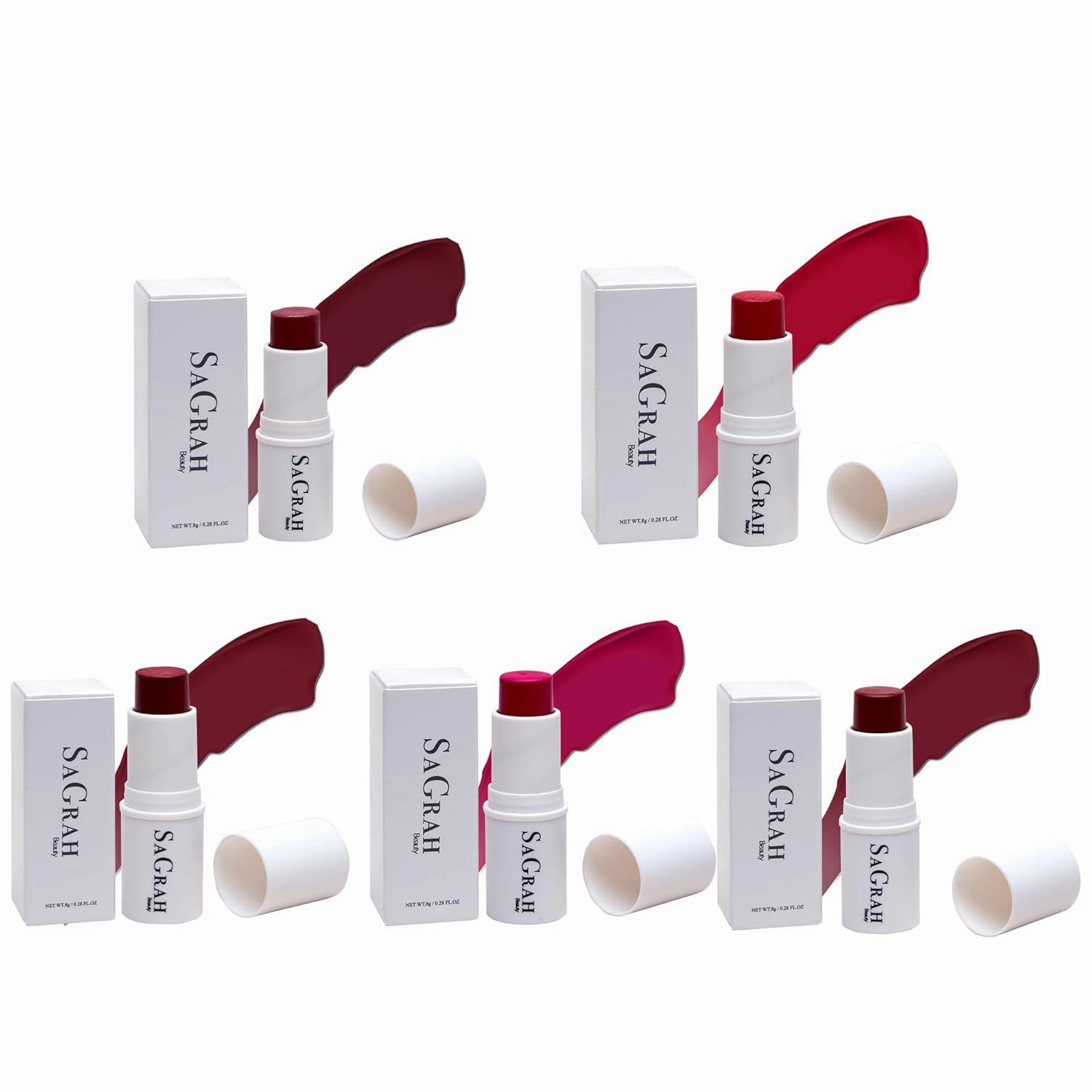 Blush Stick Pack of 5 - Luxuriously Creamy & Blendable Blush Stick - Long Lasting Highlighter Stick - Cruelty-Free - Multi Stick For Eyes, Lips & Cheeks