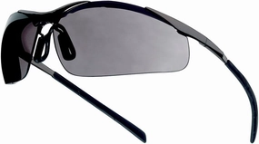 Bollé Safety 253-CM-40050 Contour Safety Eyewear with Silver Metal   TPE Semi Rimless Frame and Smoke Lens, 180-Pair