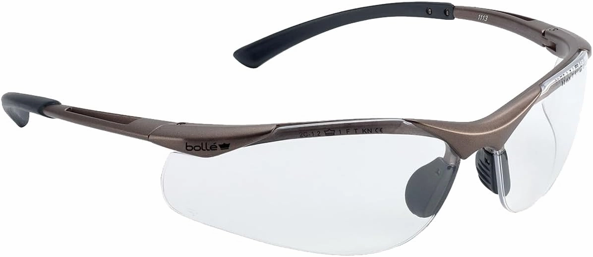 Bollé Safety 40047, Contour Safety Glasses, anti-scratch, grey black frame, ESP Lenses