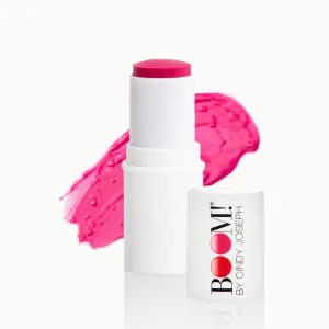BOOM! by Cindy Joseph BoomStick Peony Pink - 3-in-1 Cream Blush Stick for Eyes, Lips & Cheeks - Cruelty-Free, Long-Wearing, Blendable, Buildable Lip & Cheek Tint - Multi-Use Makeup for All Skin Types