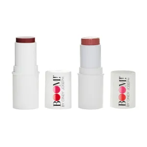 BOOM! by Cindy Joseph Cosmetics Boomstick Rose Nude & Boomstick Color - Buildable Lip & Cheek Tint Makeup Sticks - Cream Blush Stick & Clean-Beauty Formula