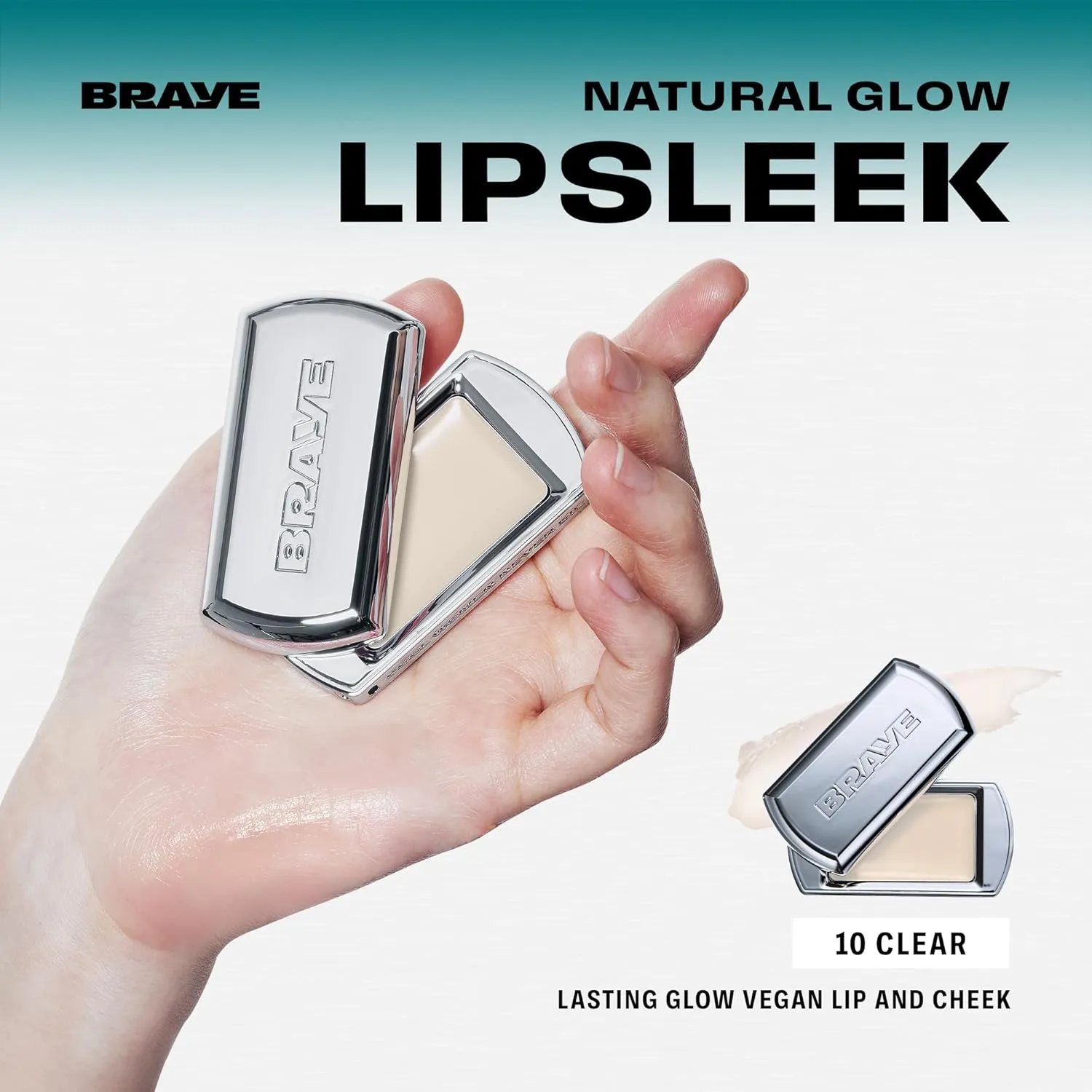 BRAYE LIPSLEEK | Blush for Cheeks & Lips, Korean Makeup Blush, Cool Lip and Cheek Balm, Vegan Cream, Lightweight w/Blendable & Buildable Makeup, Natural Look 10 CLEAR 0.08oz