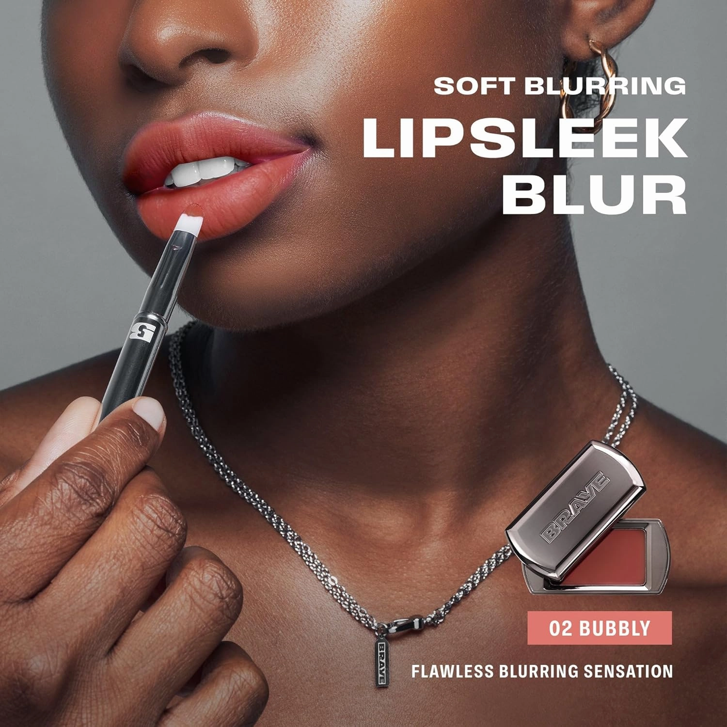 BRAYE LIPSLEEK BLUR | Blush for Cheeks & Lips, Korean Makeup Blush, Cool Lip and Cheek Balm, Vegan Cream, Lightweight w/Blendable & Buildable Makeup, Natural Look 02 BUBBLY 0.08oz