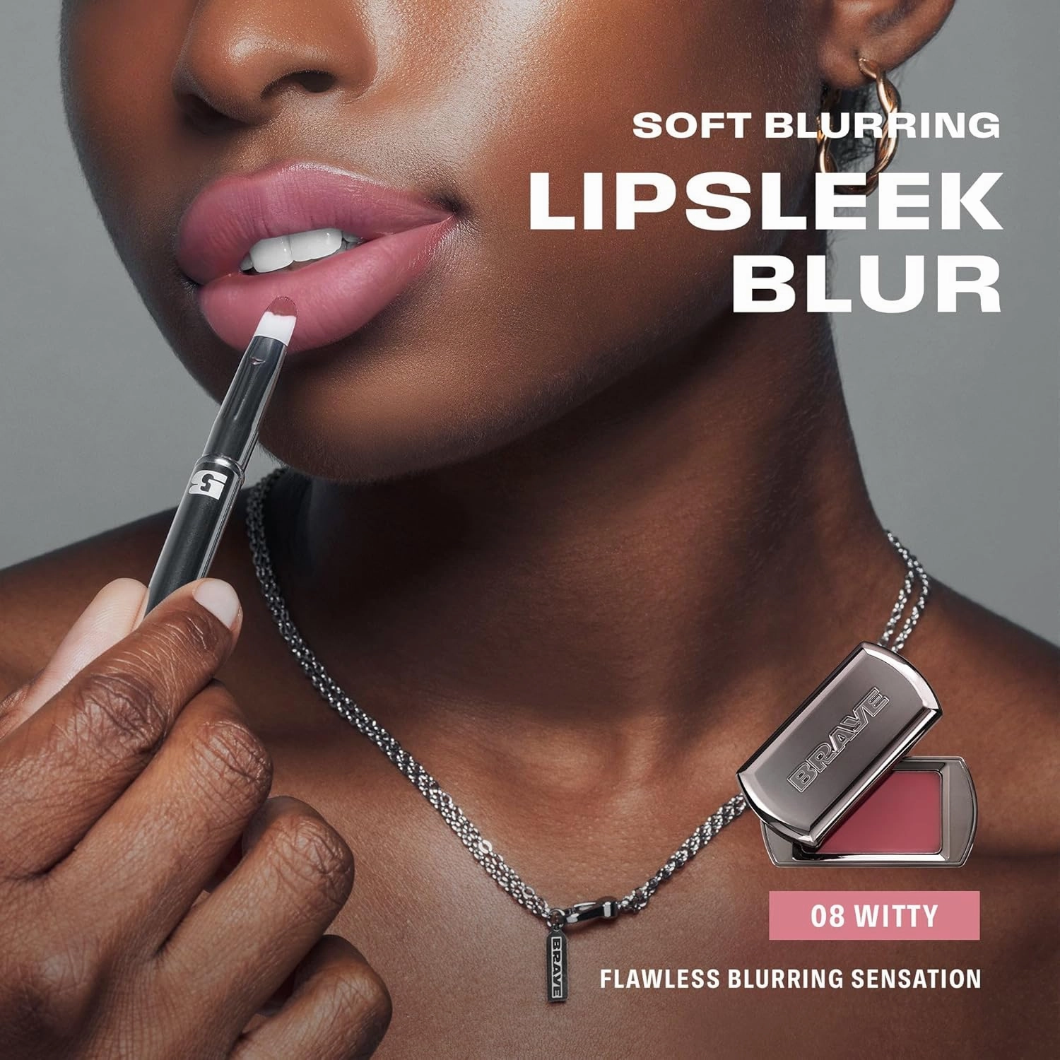 BRAYE LIPSLEEK BLUR | Blush for Cheeks & Lips, Korean Makeup Blush, Cool Lip and Cheek Balm, Vegan Cream, Lightweight w/Blendable & Buildable Makeup, Natural Look 08 WITTY 0.08oz
