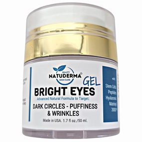 Bright Eye Gel Cream - Under eye Cream for Dark Circles and Puffiness - Moisturizer made in USA with Hyaluronic and Peptides 1.7 Fl Oz