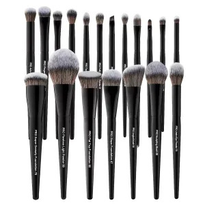 Bueart Design Professional Makeup Brush Set, 19 Pieces, Vegan Synthetic Bristles, the perfect tool for blush, contour, and powder application