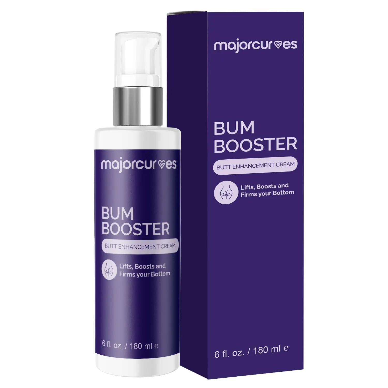 Bum Cream - Get that Brazilian BumBum Booty Fast, Helps Lift, Tone, Tighten and Reduce Appearance of Cellulite - 2 Month Supply, Huge 6oz Bottle