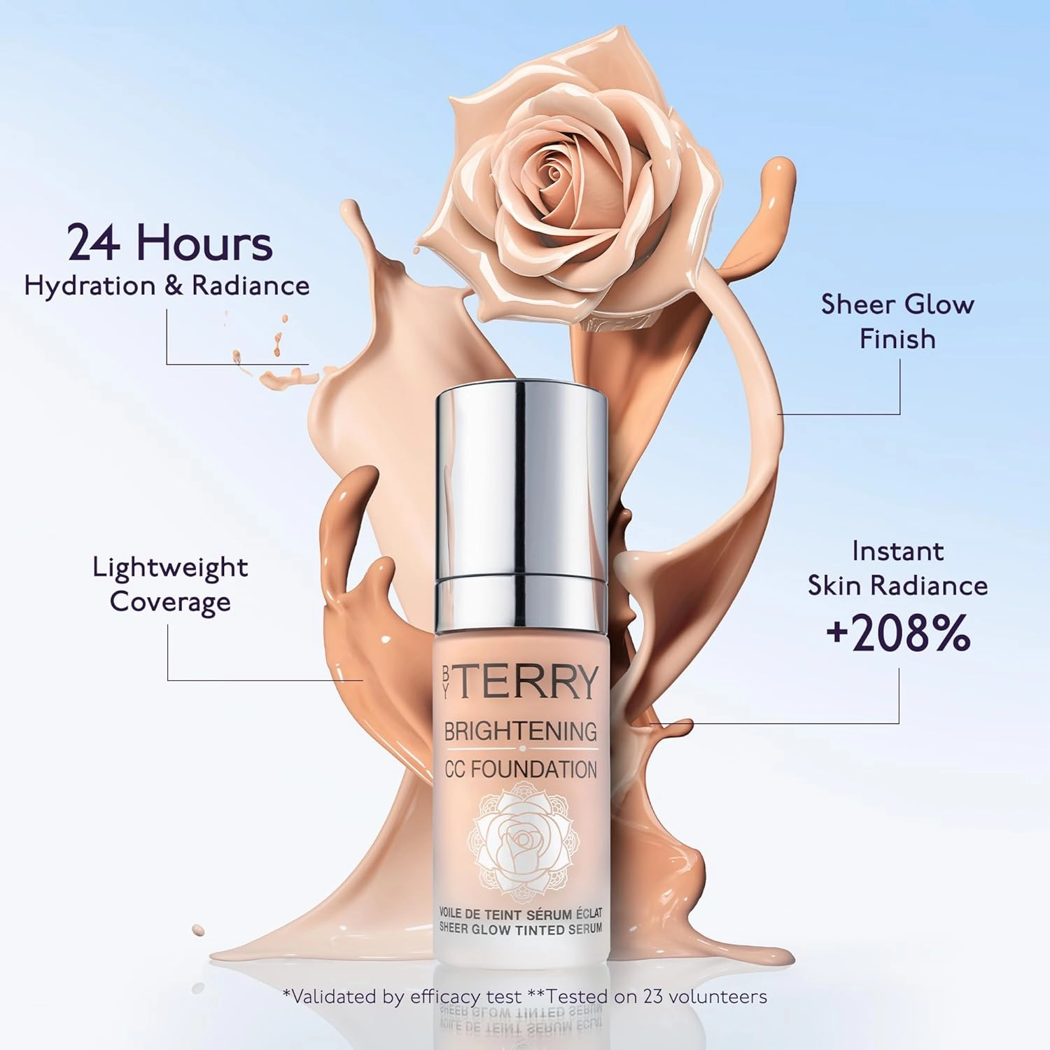 By Terry Brightening CC Foundation, Hydrating Serum Foundation, Ultra-Sheer Finish, Vegan & Cruelty-Free, 4N, Medium Neutral