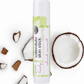 Calendula Skin Stick Organic Lotion Sticks Moisturizing Balm Ointment Salve Multipurpose Hand Cream Body Bar, 0.5 oz., Island Coconut (2 Tube Set)