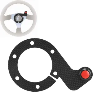 Car Steering Wheel Horn Button Kit External Horn Button Set, Carbon Fiber 6 Bolts Steering Wheel External Horn Button Kits, Universal Horn Button Set for MOMO OMP Nardi (one)