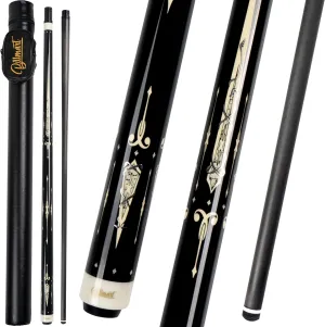 Carbon Fiber Pool Cue Stick, Low Deflection Shaft Billiard Cue Sticks with Hard Case, Pool Table Sticks Queue, 19 oz Pool Que