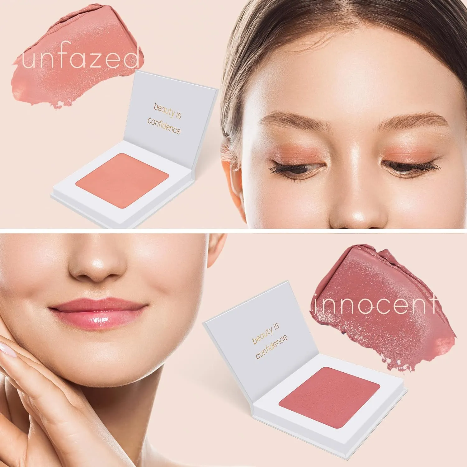 Carlucce Umpteen 3-in-1 Vegan Multi-Use Cream Color Palette - Innocent - Makeup & Skincare in One, High Pigment Formula for Lips, Cheeks & Eye Base