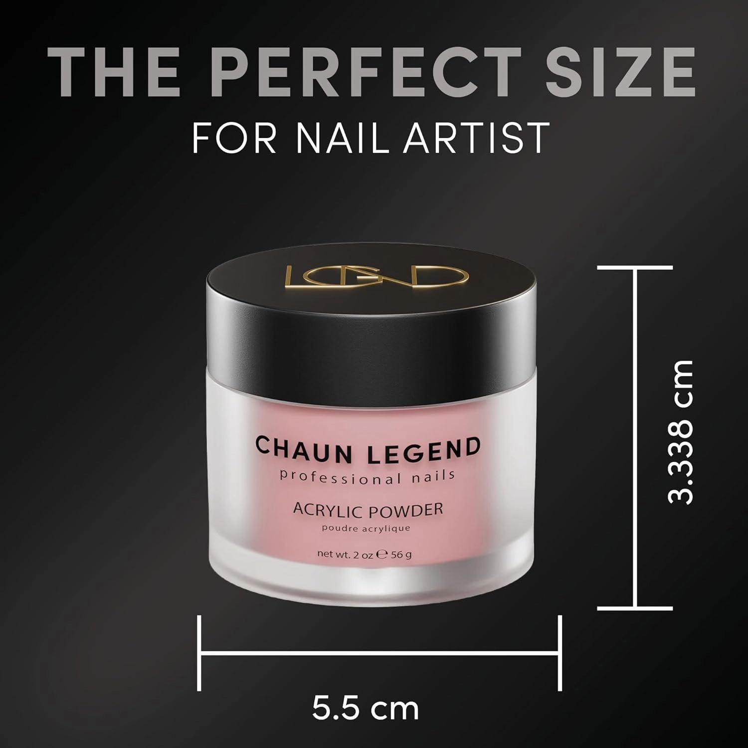 Chaun Legend Acrylic Powder, 2oz Long Lasting Salon Quality, Bubble Free, Self Leveling Professional Manicures, Fake Nails, Carving & Extensions, Berry Blush