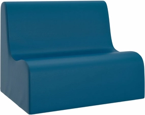Children's Factory Medium Contour Sofa, Mix-and-Match Kids Chairs, Sofas, Corner Ottomans and Cubes, Foam-Filled and Water-Resistant, Flexible Seating for Classroom Elementary, Deep Water Kids Couch
