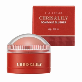 CHRIS&LILY DOME-GLE BLUSHER (#CR01), Just hit it on both cheeks without tools, Blends Easily&Blends Effortlessly, Ginger Coral, 0.38 Oz