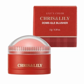 CHRIS&LILY DOME-GLE BLUSHER (#CR02), Just hit it on both cheeks without tools, Blends Easily&Blends Effortlessly, Peach Coral, 0.38 Oz