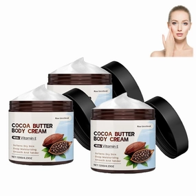 Cocoa Butter Body Cream, Long-Lasting Natural Organic Moisturizing Cocoa Butter Repairing Balm, Multi-Use Balm for Men, Women and Even Babies, Non-Sticky, Deep Nourishment (3PCS)