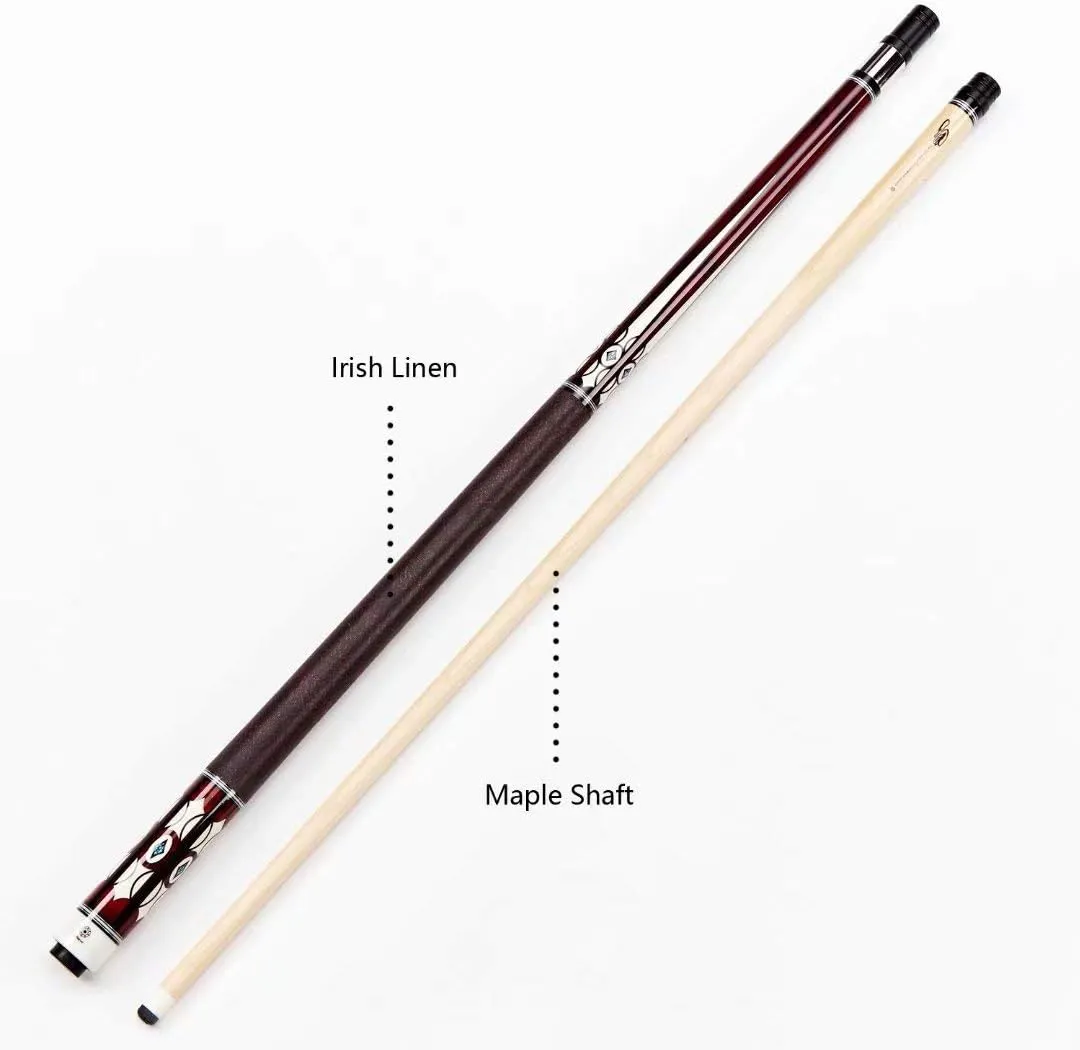 Collapsar CH Pool Cue with Soft Cues Case Sets,58" 2-Piece Custom Professional Billiards Ques Sticks with 13mm Tips,Pro Maple Wood Shaft with 5x16x18 Joint 19-21oz Billiard Pool Stick