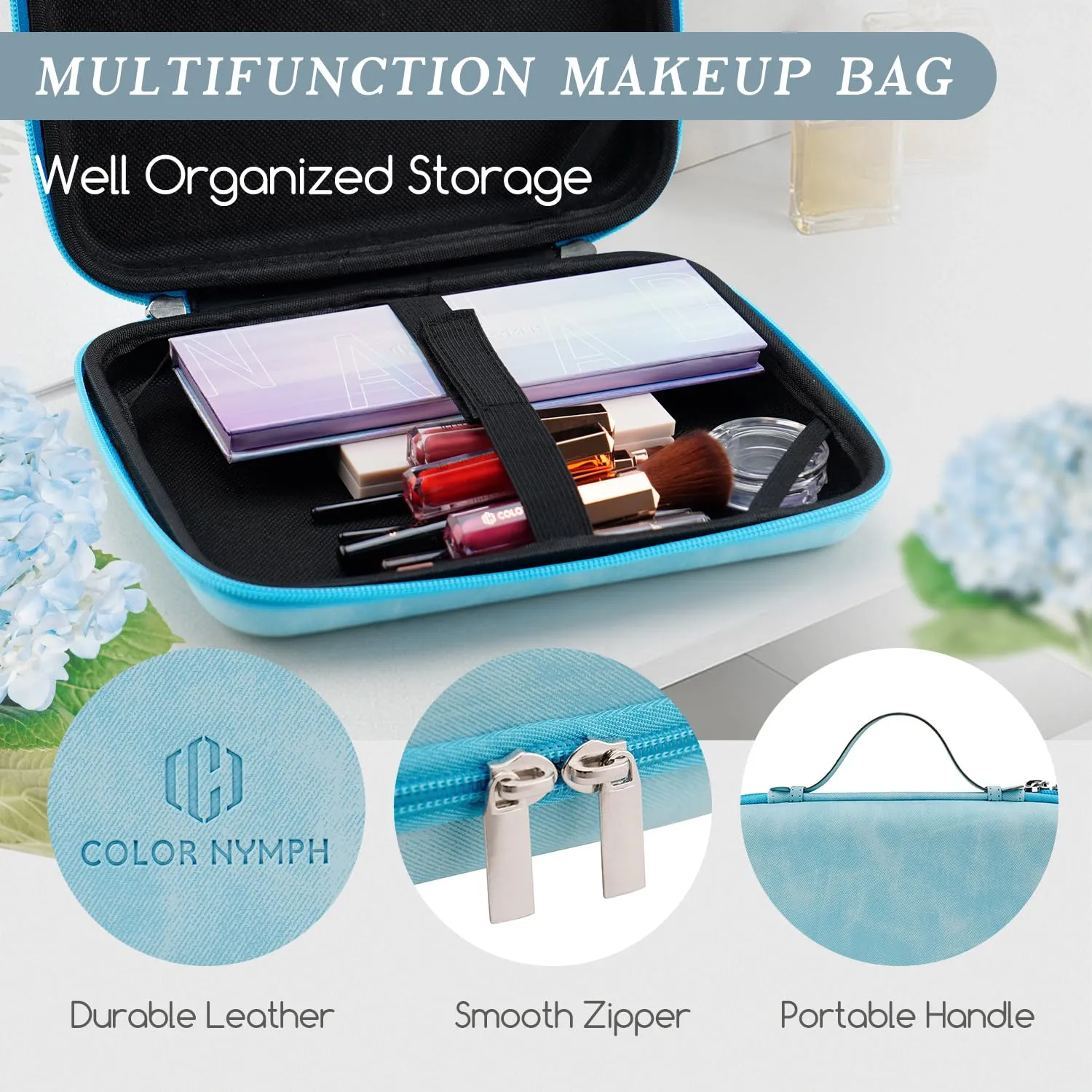Color Nymph Makeup Palettes Makeup kits for Girls Any Ages, Teens Makeup Set for Beginner with Reusable Handbag, Eyeshadow Palette with Blushes Bronzer Highlighter Lipgloss Lip Oil Sharpener
